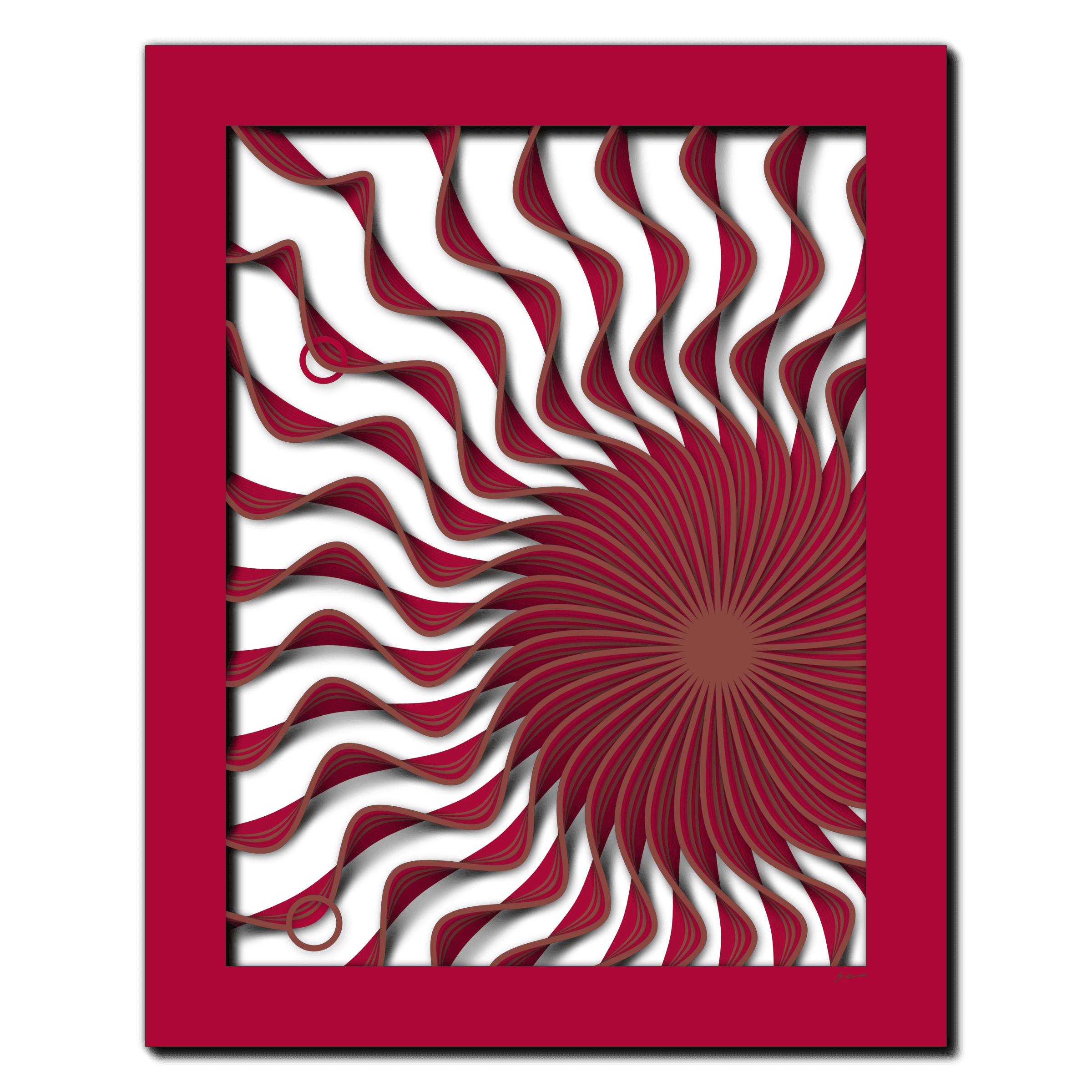 Crimson Sunburst Spiral