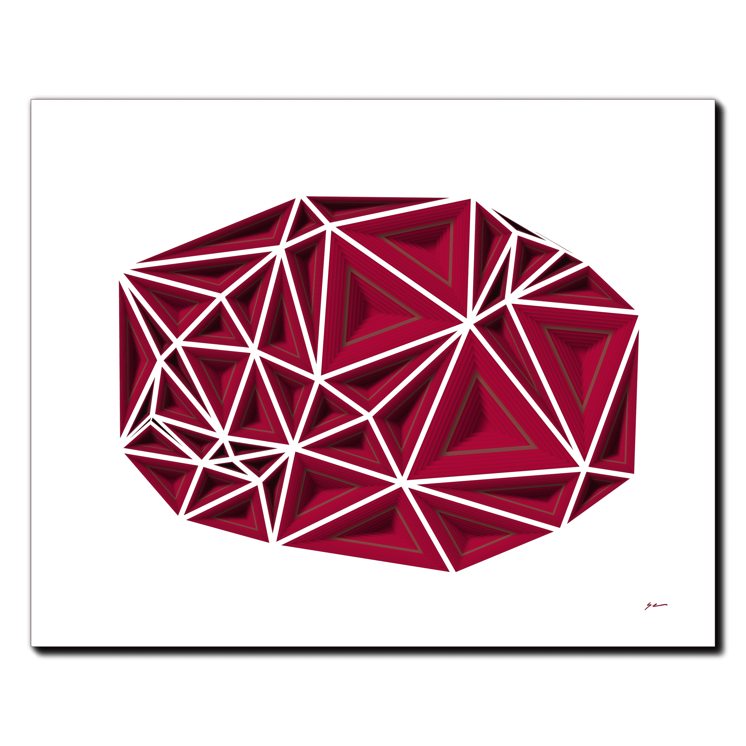 Cardinal Convergence, laser-cut layered paper wall sculpture by Shawn Kemp, 20x16 in