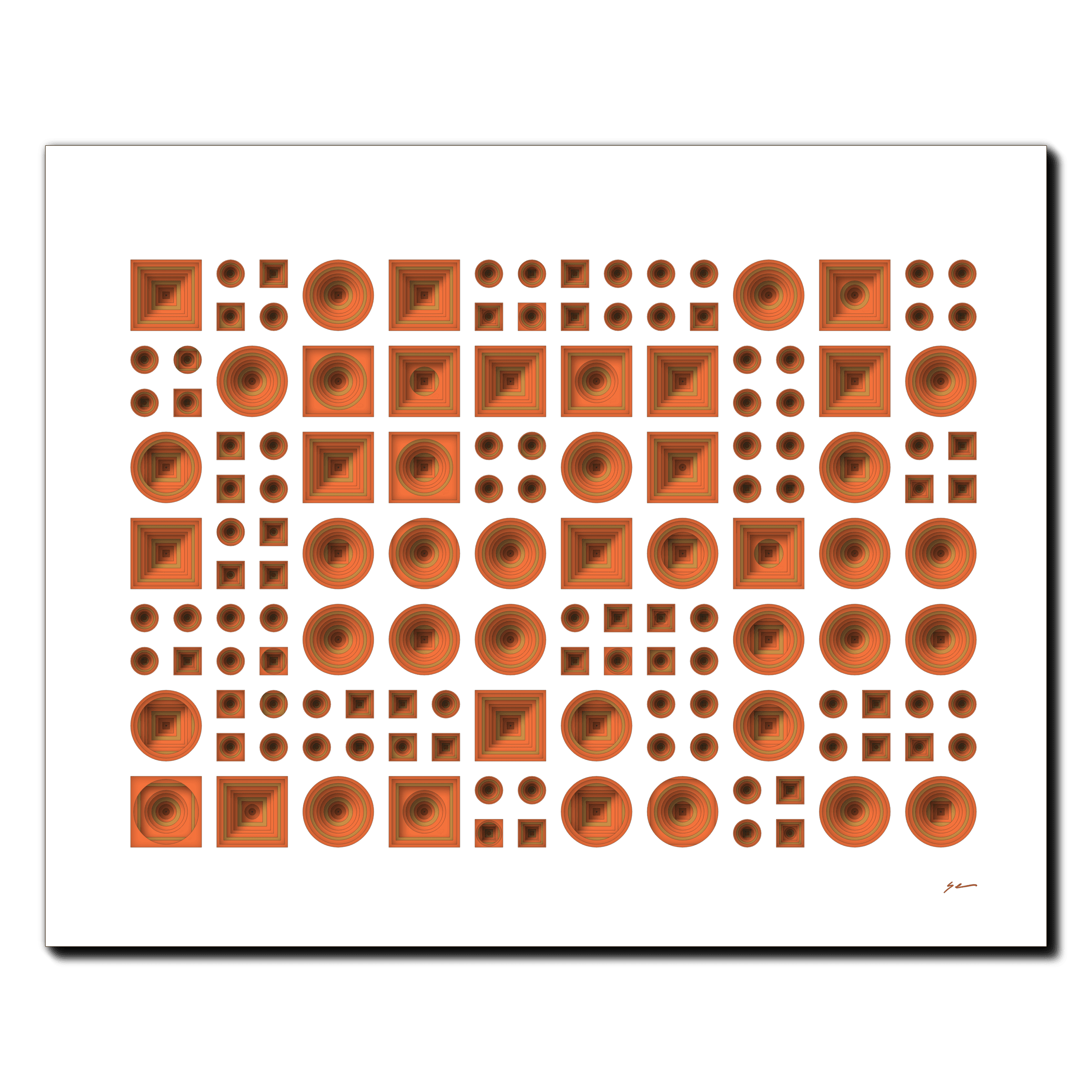 Citrus Circuitry, laser-cut layered paper wall sculpture by Shawn Kemp, 20x16 in