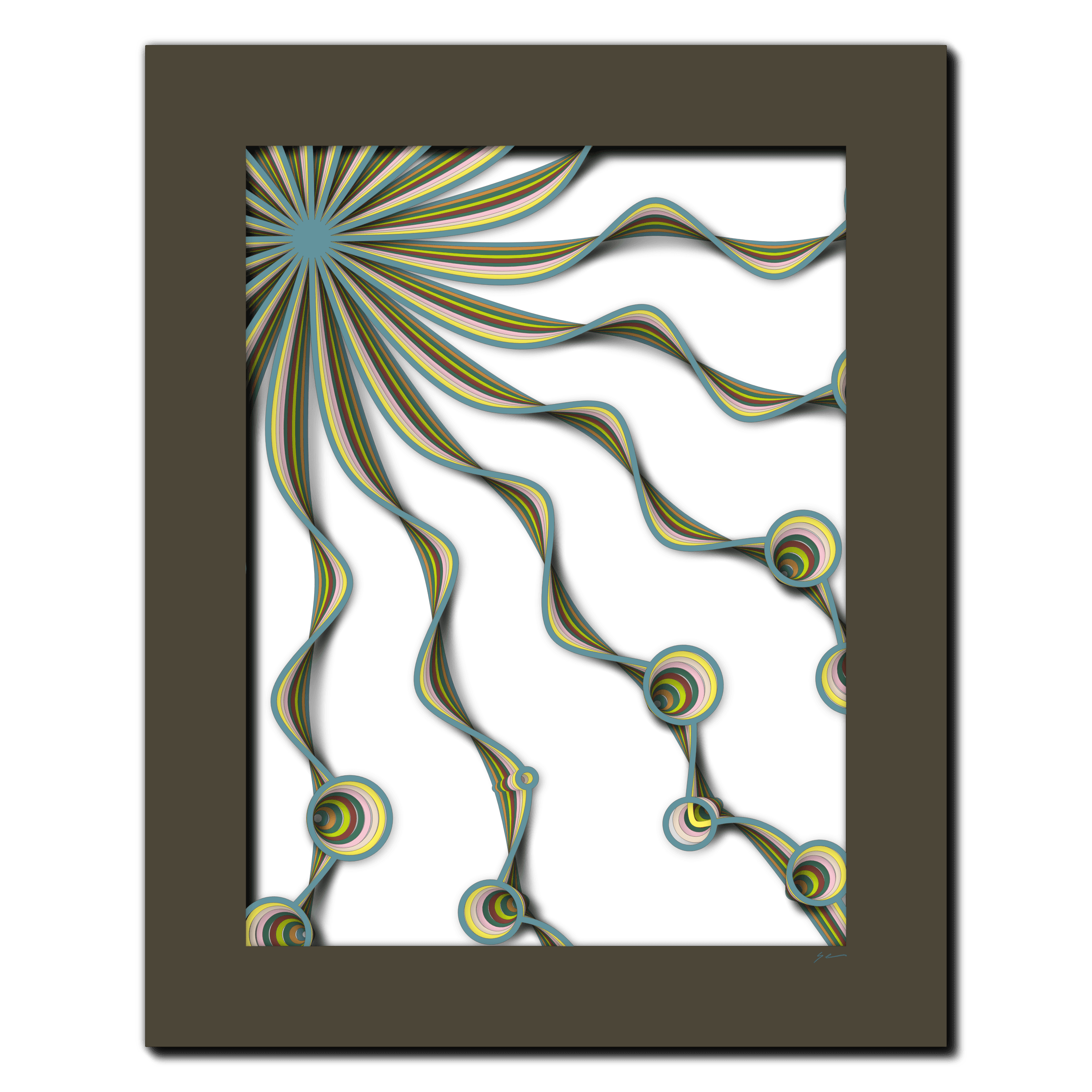 Rippling Sunburst Spirals