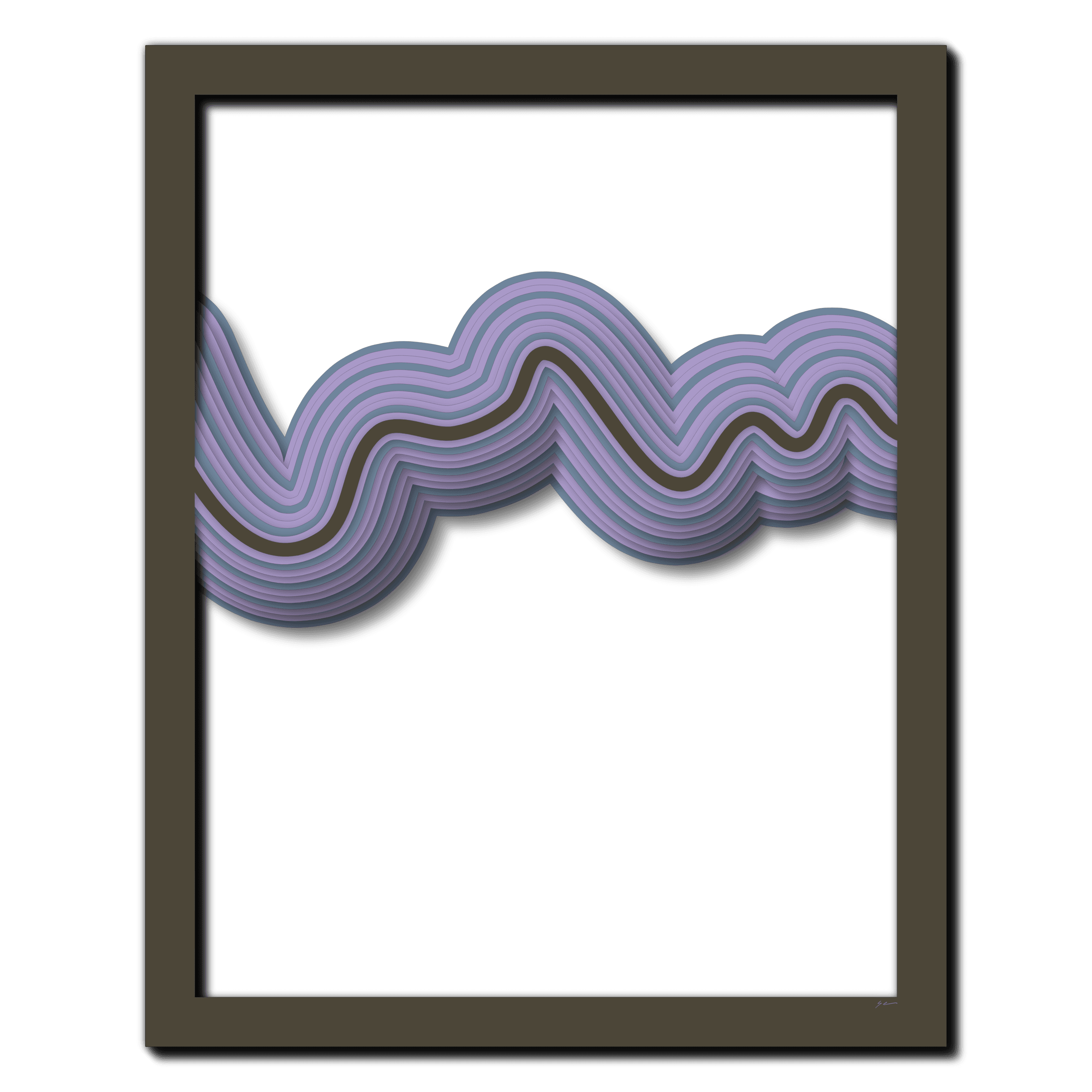 Lavender Edge Reverie, laser-cut layered paper wall sculpture by Shawn Kemp, 24x30 in