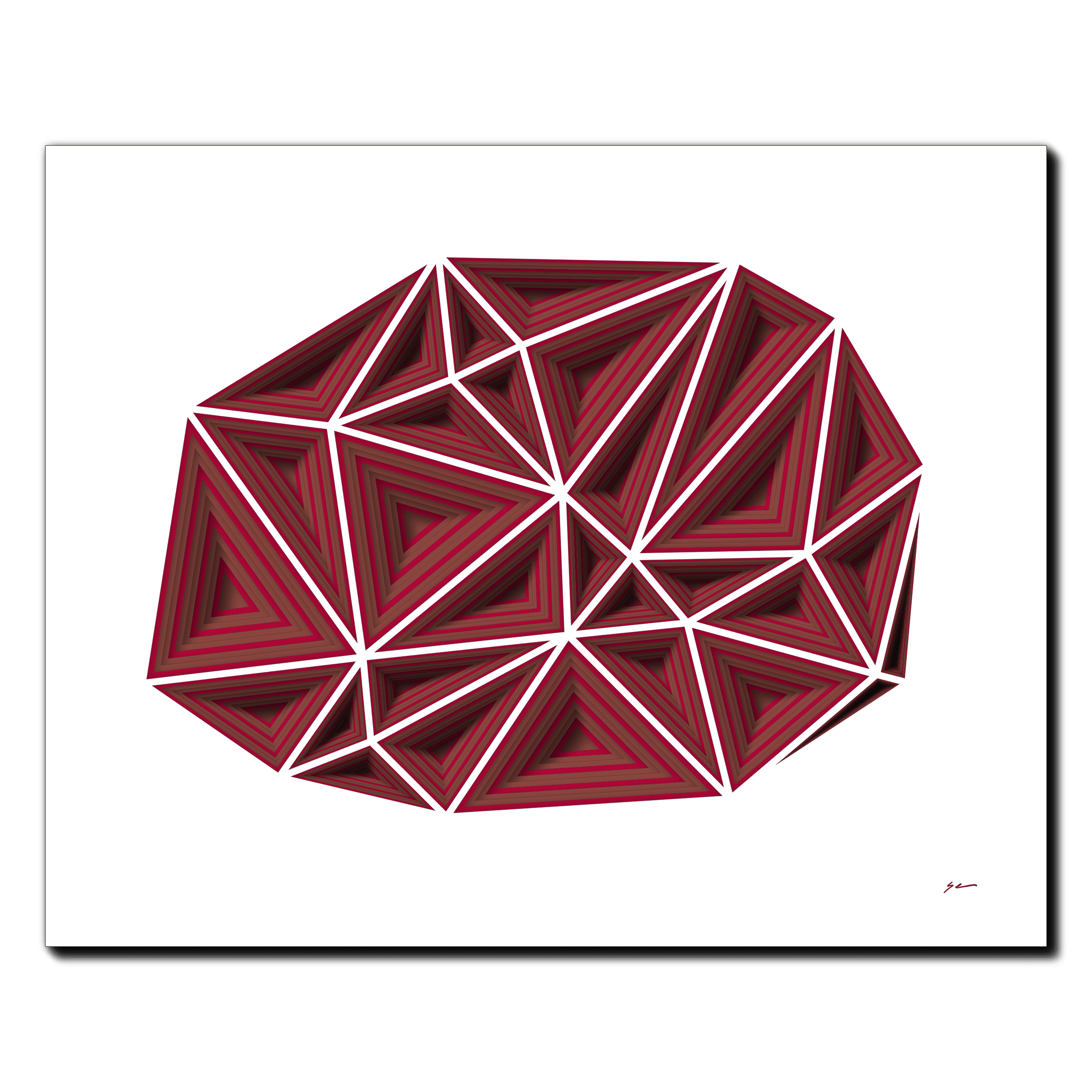 Cardinal Triad Convergence, laser-cut layered paper wall sculpture by Shawn Kemp, 20x16 in