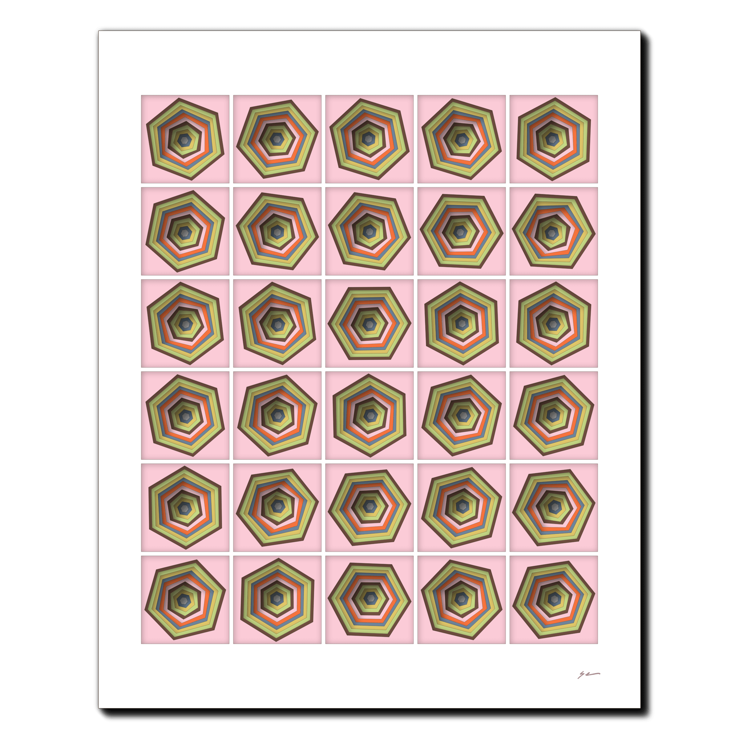 Rosy Geometric Symphony